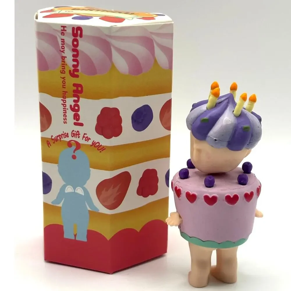 New Unbranded Kewpie/Angel Collectible Mini Figure, Blueberry BD Cake, Open Box